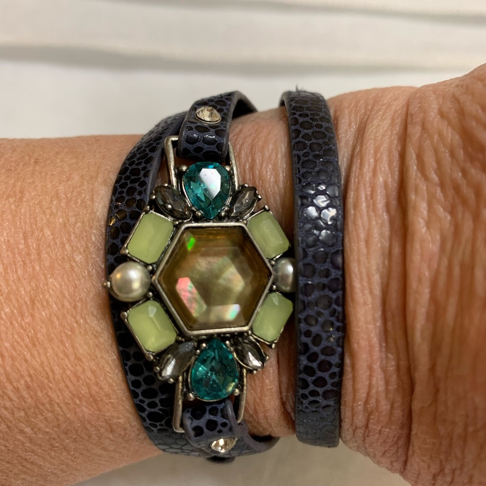 Chloe & Isabel Wrap Bracelet Crystals Leather